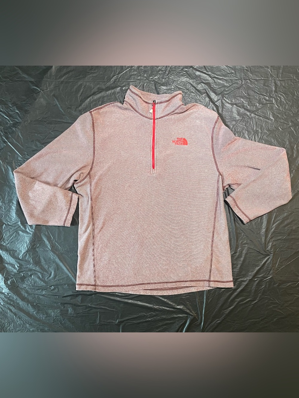The North Face Dusty Pink Striped Logo Pullover